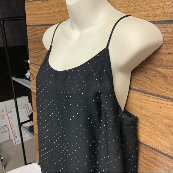Elle black/white polka dot tiered bottom top size Large spaghetti straps - Picture 3 of 10